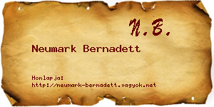 Neumark Bernadett névjegykártya